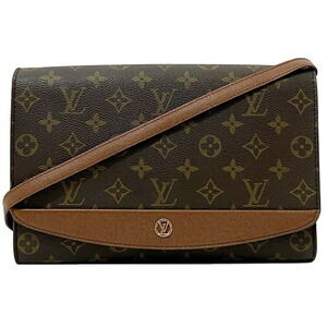 Louis Vuitton Shoulder Bag Bordeaux Red Brown Circle Flap Clutch All over